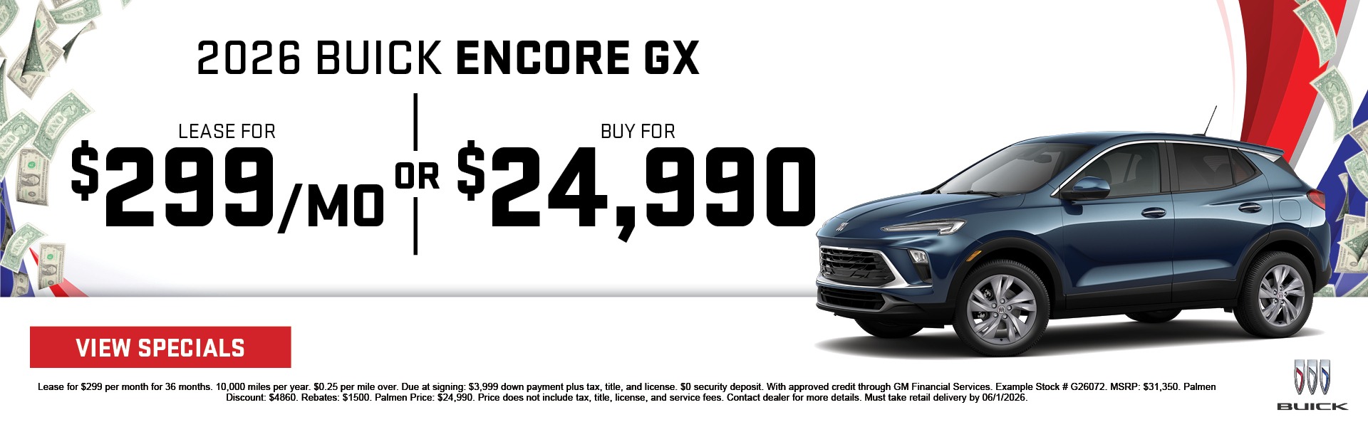 New 2026 Buick Encore GX - Lease for $299/mo or Buy for $24,990